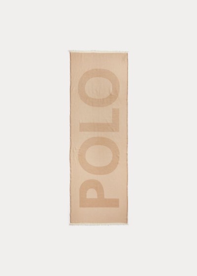 Bufandas Polo Ralph Lauren Mujer Beige - Fringe Cotton - XHBPV7509